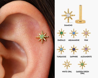 18G/16G Star Flat Back Labret Stud • Cartilage Earring • Tragus • Conch Stud • Star Cartilage Stud • Simple Stud Earrings • Stacking Earring