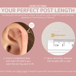 20G/18G/16G Tiny Climber Flat Back Labret Stud Earring tragus stud gold conch earrings cartilage helix stud flat back labret stud image 9