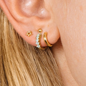 18G Tiny Paved Cartilage Hoop Earrings • tragus earrings • tiny hoop earrings • cartilage hoop earrings • helix hoop • small hoops