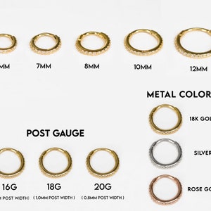 K&ouml;nnte beinhalten: Eine Auswahl an goldenen, silbernen und ros&eacute;goldenen Creolen mit einer Reihe von klaren Zirkonia-Steinen. Die Creolen sind in verschiedenen Gr&ouml;&szlig;en von 6 mm bis 12 mm Durchmesser und in verschiedenen St&auml;rken, 16G, 18G und 20G, erh&auml;ltlich.