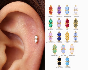 18G/16G Brilliant Double Cartilage Flat Back Labret • conch earrings • tiny studs •  cartilage stud • helix stud • tragus stud • labret stud