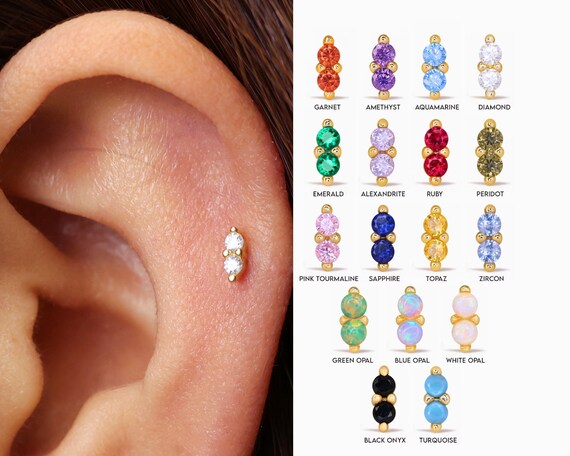 Double cartilage shop earrings