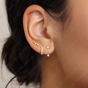 White Opal Ear Jacket Stud Earring Set • front back earring • gold stud earrings • opal stud earrings • chic earrings • minimalist jewelry