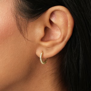 16G/18G/20G Paved Cartilage Conch Clicker Hoops CZ Hinged Clicker Hoops Seamless Hinged Hoop Diamond Hoop image 4