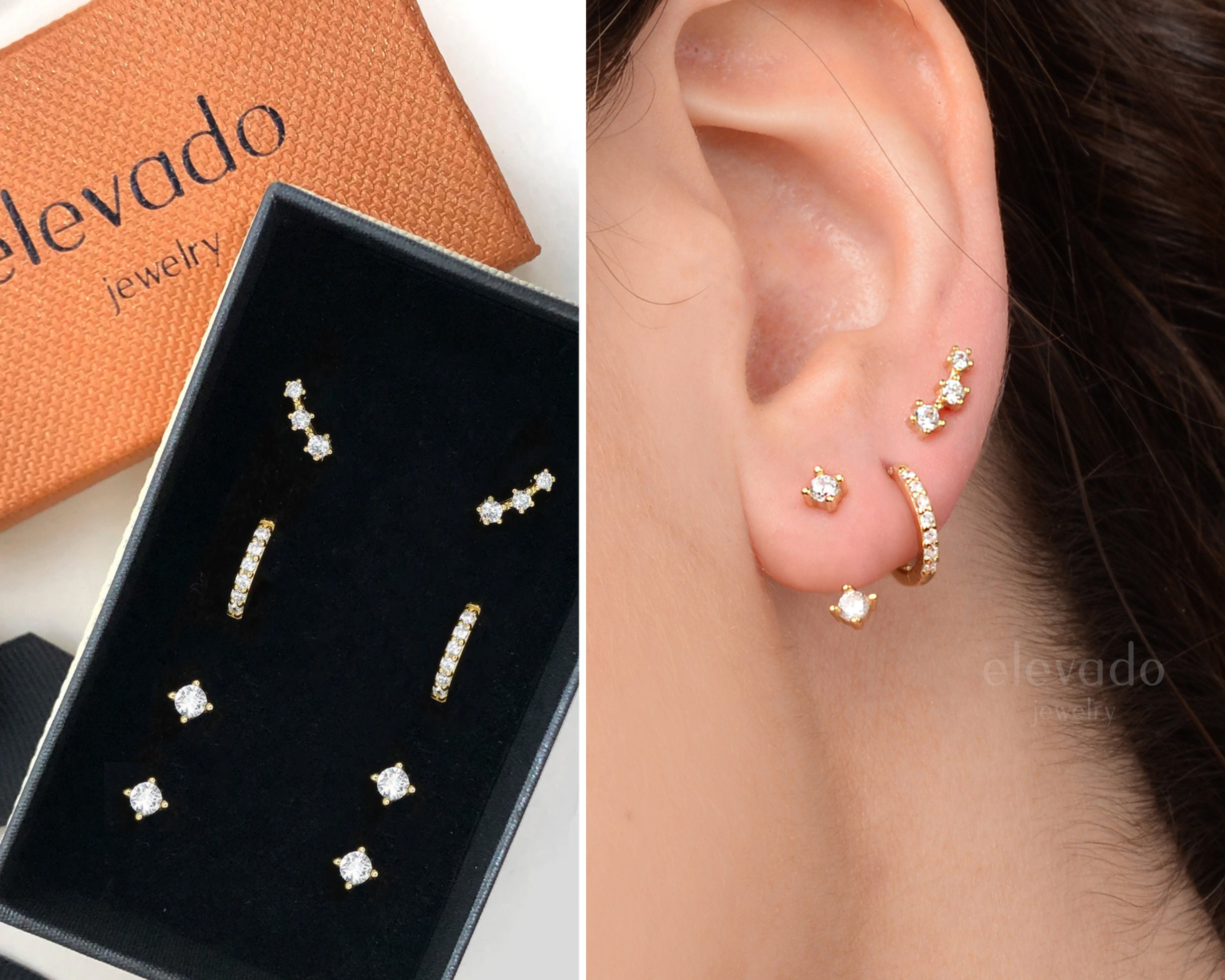Earrings & Studs | Rose Gold Plated Ring Type Second Stud | Freeup