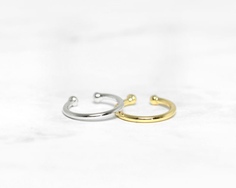 Simple Band Ear Cuff ear cuff no piercing gold ear cuff ear cuff non pierced fake helix piercing silver ear cuffs fake piercings image 2