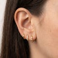 Sterling Silver Bezel Huggie Hoop Earring Set • Gift Ready