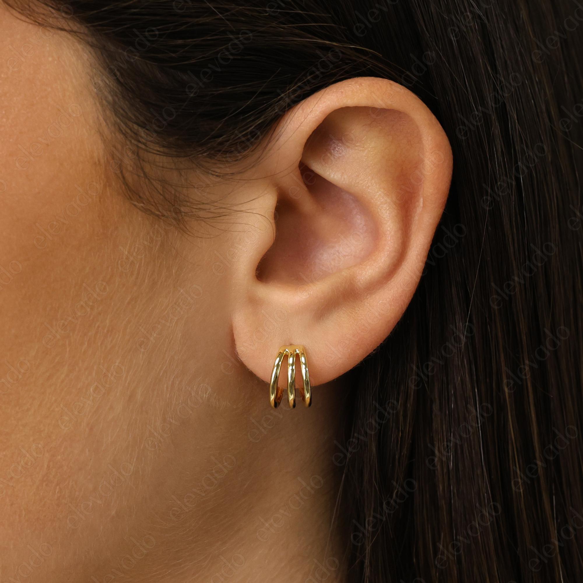 MILACOLATO 3 Pairs Small Hoop Earrings For Women