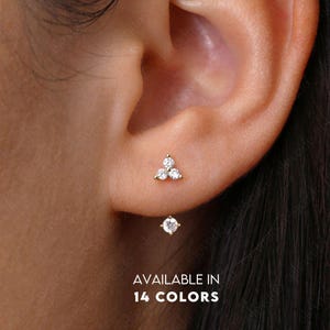 Floral Front Back Earrings • ear jacket • dainty ear jacket • gold earrings • ear jacket earrings - minimalist earring • ear jacket