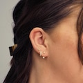 Front Back Earring Set • ear jacket • dainty ear jacket • gold earrings • ear jacket earrings - minimal earring • cz ear jacket • ear jacket