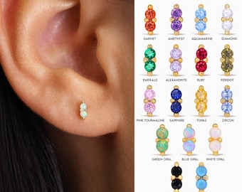 NEW • Tiny Twin Stud Earrings • CZ dainty earrings • gold studs • small stud earrings • minimalist earrings • birthstone stud earrings