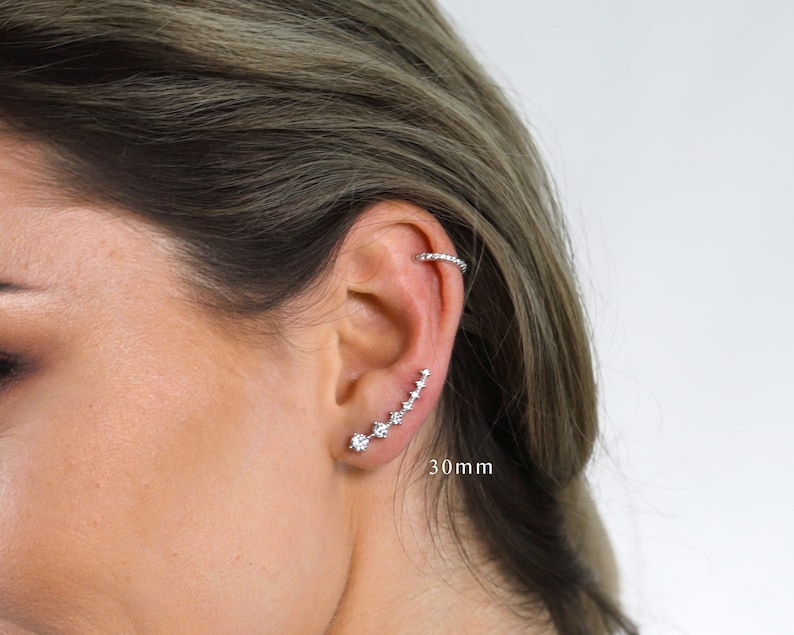 Ear Climbers ear climber ear crawler boucles doreilles minimalistes bijoux en argent boucles doreilles en or rose veste doreille brassard doreille image 7