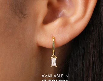 Bungeloorbellen met geboortesteen • geboortesteenringen • gouden oorringen • delicate geboortesteenoorbellen • minimalistische oorringen • elevado