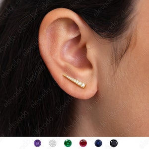 Paved Climber Earrings • Paved Threader Earrings • Dagger Earrings • Spike Edgy Earrings • Minimalist Jewelry