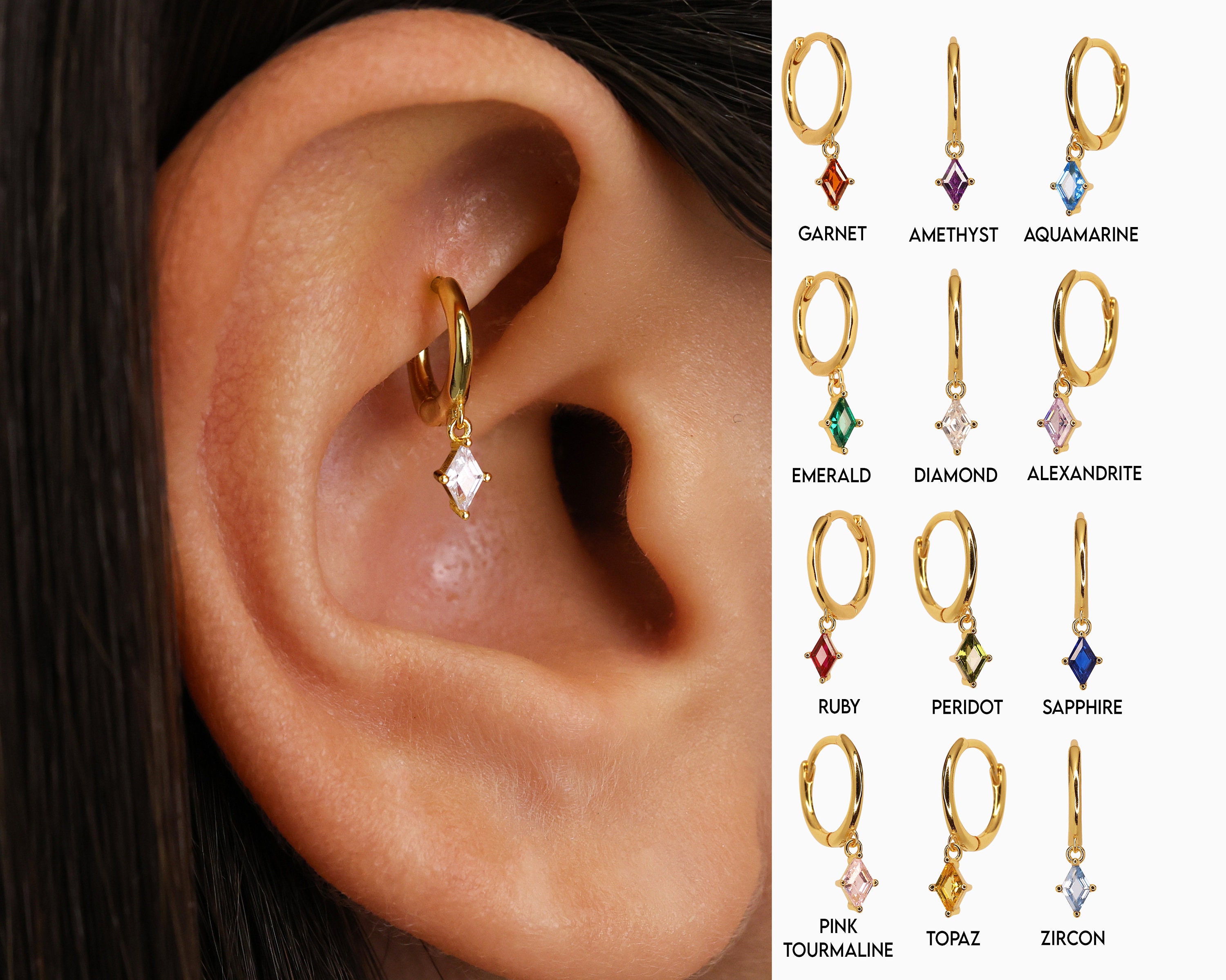 Tiny Diamond Flat Back Stud Stud Earrings Stainless Steel Hypoallergenic  Double Piercing Earrings Comfortable Studs 