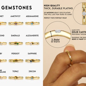 Minimalist Gemstone Ring • dainty gemstone ring • family birthstone ring • personalized birthstone ring • christmas gift • gift for her
