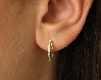 Hoop Stud Earrings • hook stud earrings • hook hoop earrings • dainty earrings • minimalist earring • post earrings • sleeper studs