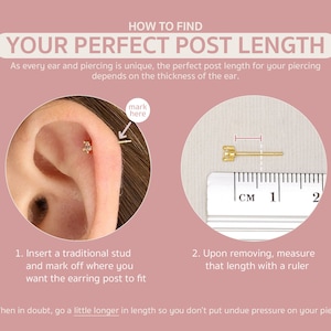 20G/18G Double Marquise Cartilage Gold Flat Back Labret Earrings conch earring tiny cartilage stud helix stud tragus studs image 9