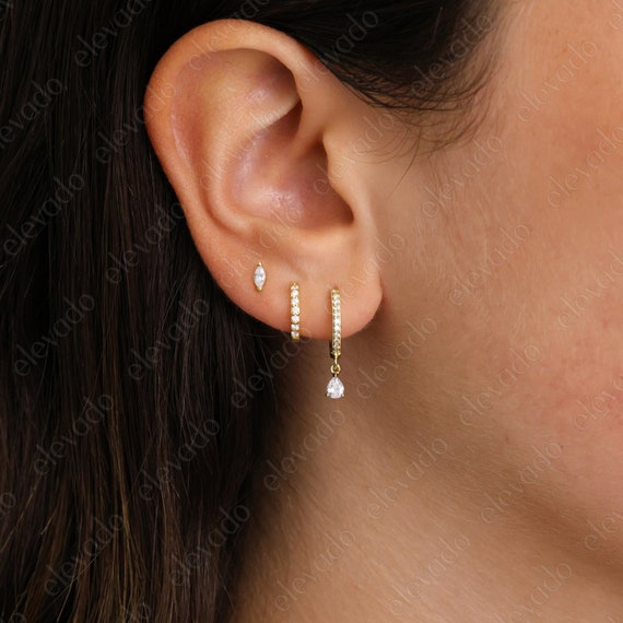 Tiny 14K Gold Plated Hoop Earrings For Women – Hypoallergenic, Lightweight, Everyday Huggie Hoops