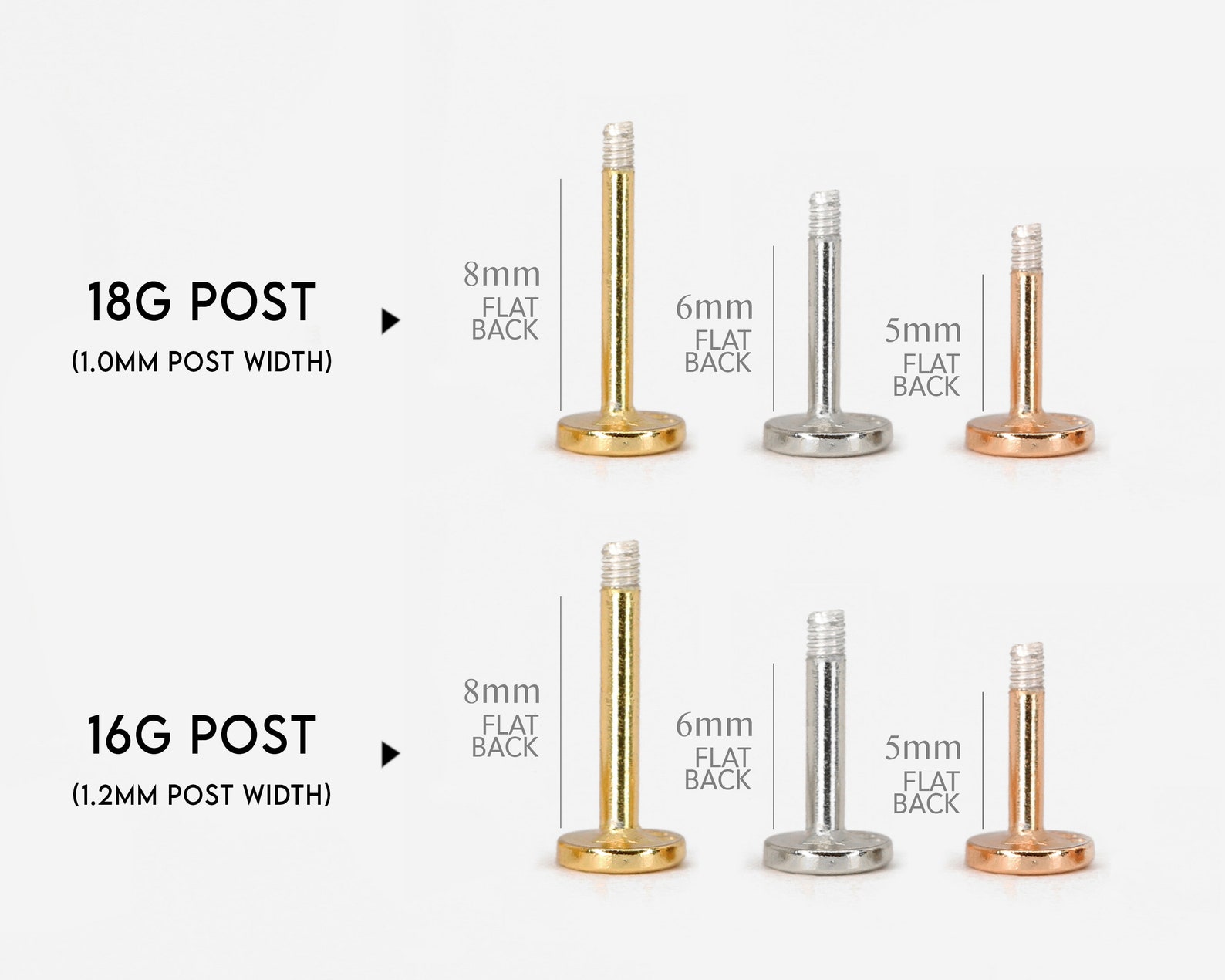 18G/16G Tiny Sun Cartilage Flat Back Labret Stud Sun Stud - Etsy