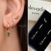 Emerald Dangle Earring Gift Set • Birthstone Earrings • Huggie Hoop Earrings • earring set • gift for her • gift for mom • gift set