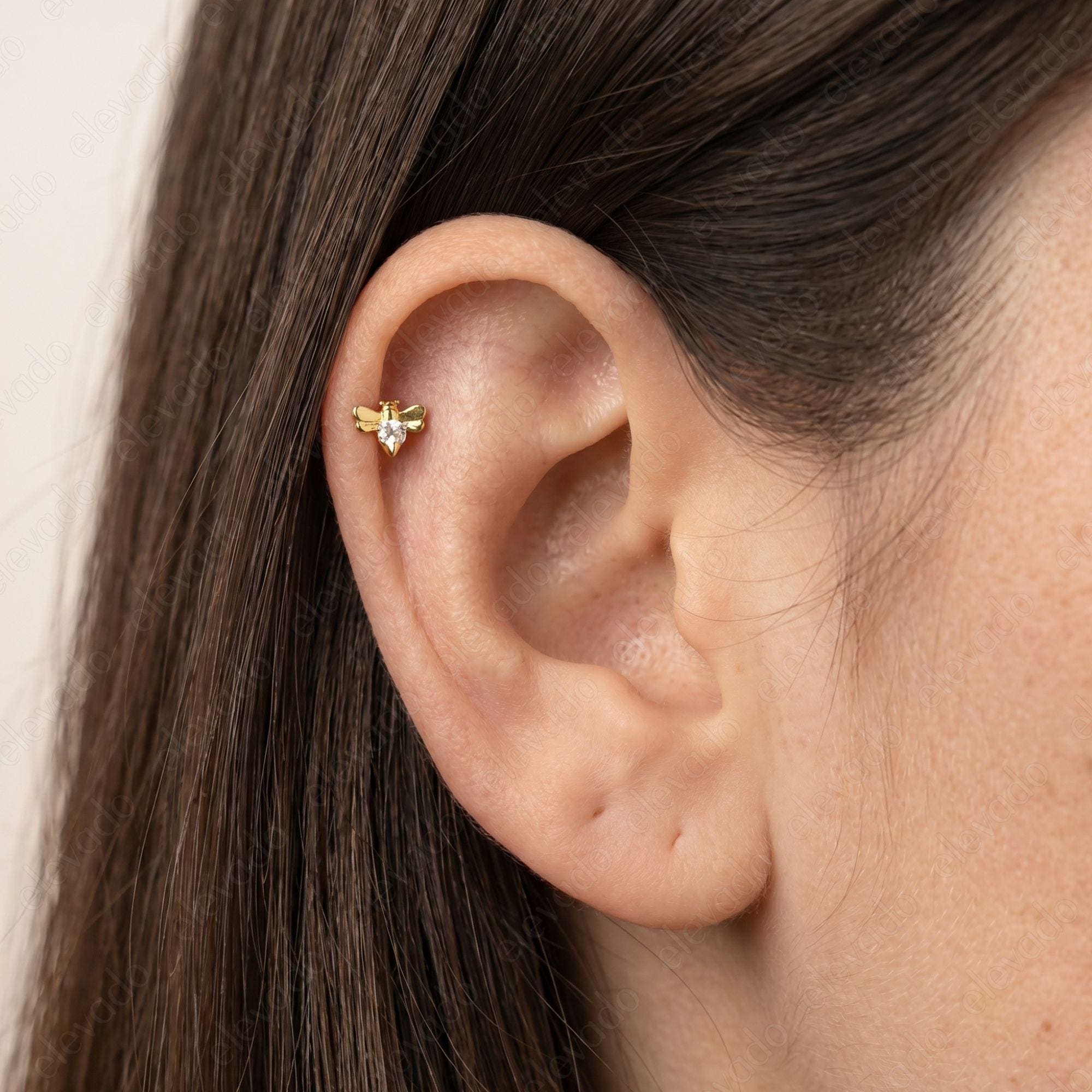 18G/16G Firefly Cartilage Flat Back Labret• cute stud earrings 