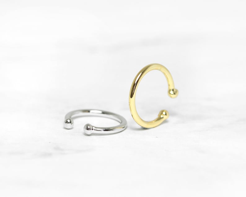 Simple Band Ear Cuff ear cuff no piercing gold ear cuff ear cuff non pierced fake helix piercing silver ear cuffs fake piercings image 5