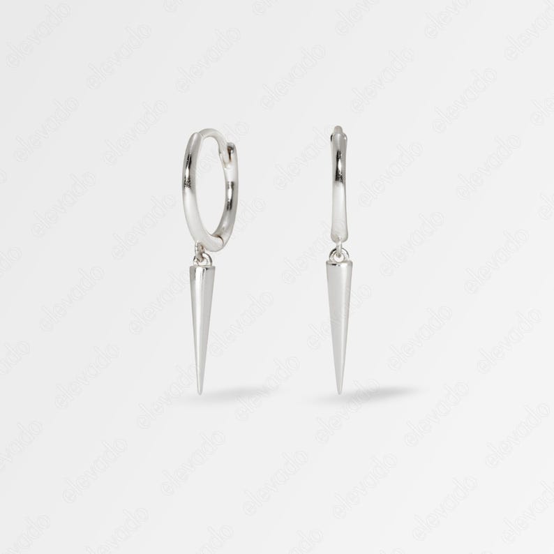 Spike Earrings • small hoop earrings • edgy earrings • dainty hoops • tiny hoops • huggie hoop earrings • gold • silver image 5