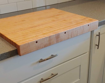 Maple Over-Counter Cutting Board, Pastry Board, Dough Board, lip, edge, Stove top cover