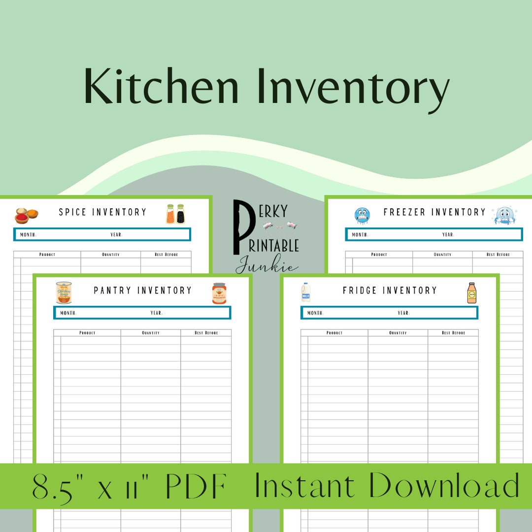 Kitchen Food Inventory Digital Prints 8.5