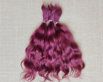 Premium mohair hair 8,5"( 21-22 sm) cherry  #97 Angora mohair for doll reborn mohair locks for doll Waldorf BJD Blythe reborn