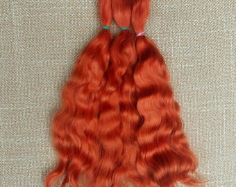 Premium mohair hair for doll , 8,5"( 22-23sm) copper red #43 Angora mohair for doll reborn mohair locks for doll Waldorf BJD Blythe