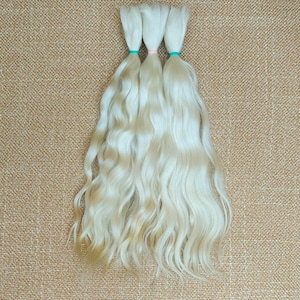 Premium mohair hair for doll , 8,5&quot;(21-22sm)  not painted #12 Angora mohair for doll  mohair locks for doll Waldorf BJD Blythe