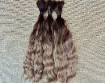 Premium mohair,trendy coloring 2026 , 8,5"( 22-23sm) Brown-blond gradient #80 Angora mohair for BJD, Blythe and other designer dolls.