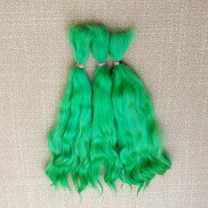 Premium mohair hair for doll , 8,5&quot;( 22-23sm) green  #193 Angora mohair for doll reborn mohair locks for doll  BJD Blythe and others