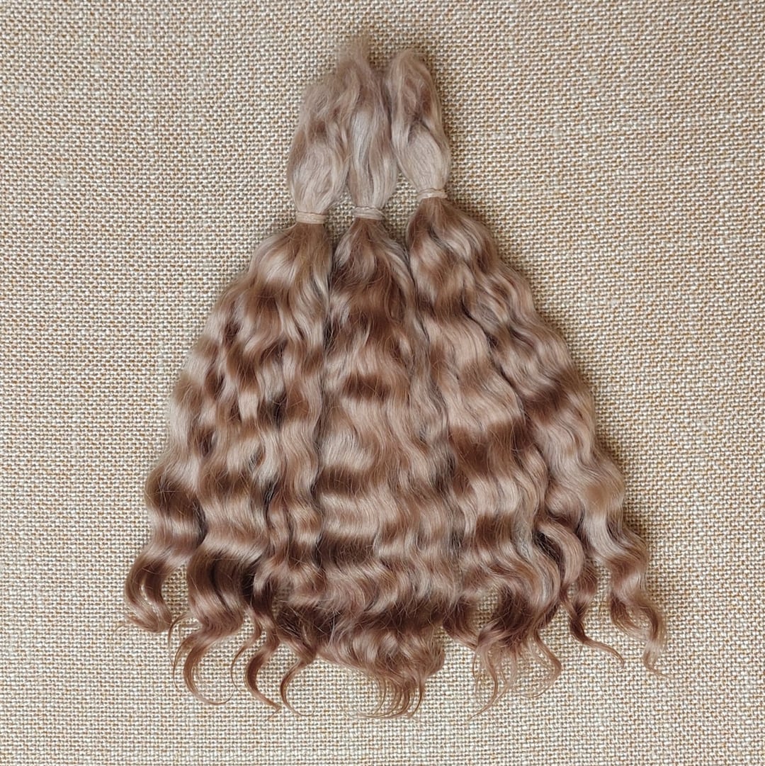 Premium Mohair Hair for Doll , 82021sm Dark Blond 26 Angora Mohair for Doll Reborn Mohair Locks