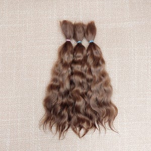Premium mohair hair for doll , 8,5&quot;(21-22sm) light brown  #13 Angora mohair for doll  mohair locks for doll Waldorf BJD Blythe