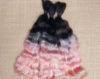 Premium mohair hair for doll , 8,5"(21-22sm) ombre  #62 Angora mohair for wigs for doll  mohair locks for doll  BJD Blythe