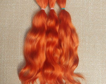 Premium mohair hair for doll , 8,5"(22-23sm) copper red   #29 Angora mohair for doll  mohair locks for doll Waldorf BJD Blythe