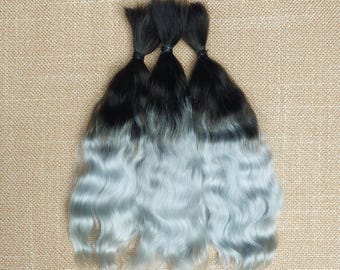 Premium mohair hair 8"( 20-21sm)  ombre #61 Angora mohair for wigs mohair locks for doll  BJD Blythe
