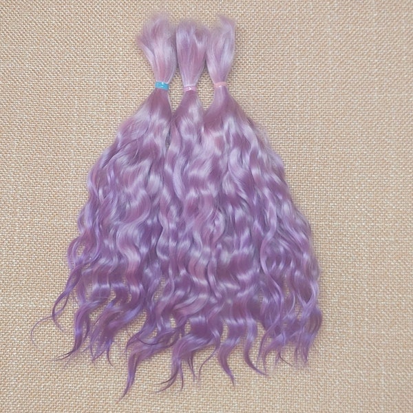 Premium mohair hair for doll , 8,5"(21-22sm) light lilac #81 Angora mohair for doll  mohair locks for doll Waldorf BJD Blythe