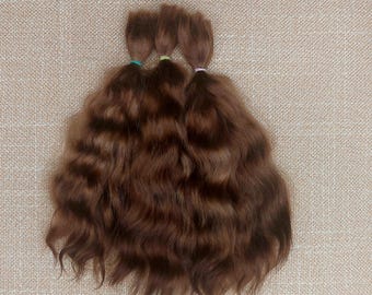 Premium mohair hair for doll , 8,5"( 21-22sm) medium brown  #25 Angora mohair for doll reborn mohair locks for doll Waldorf BJD Blythe