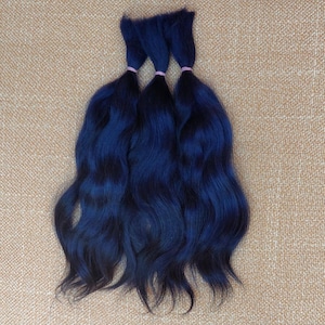 Premium mohair hair for doll , 8,5&quot;( 22-23sm) dark blue  #22 Angora mohair for doll reborn mohair locks for doll Waldorf BJD Blythe
