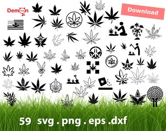 Download Marijuana Silhouette Etsy