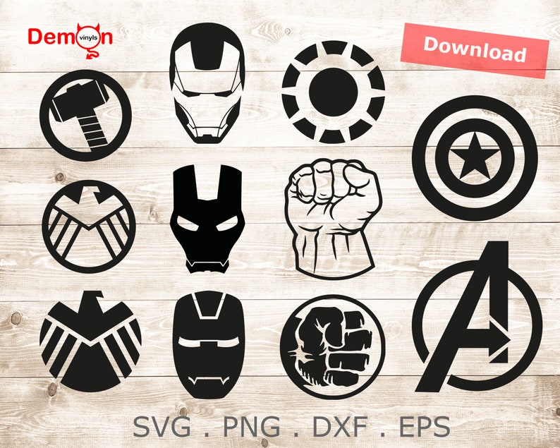 Marvel Avengers Bundle 11 SVG Vector cutting files for Cricut | Etsy