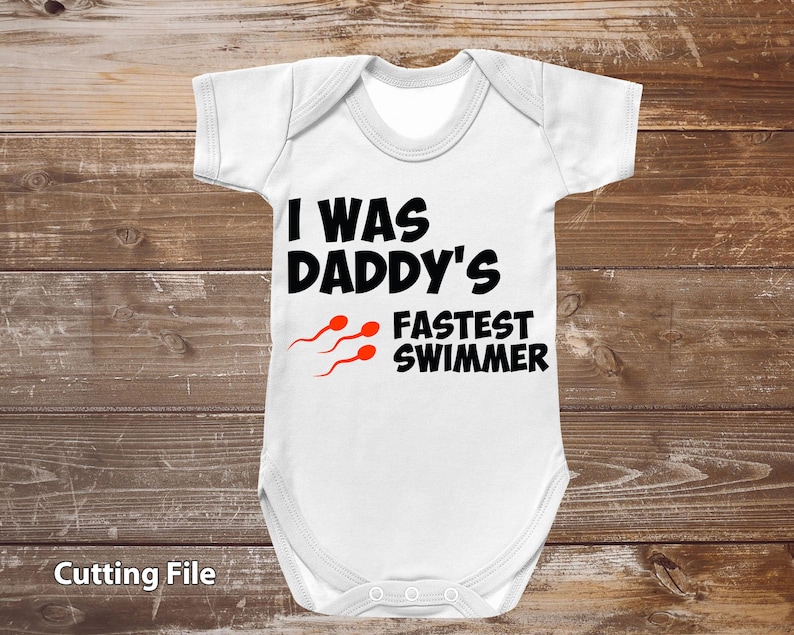 I Was Daddys Fastest Swimmer Funny svg eps png dxf Cutting | Etsy