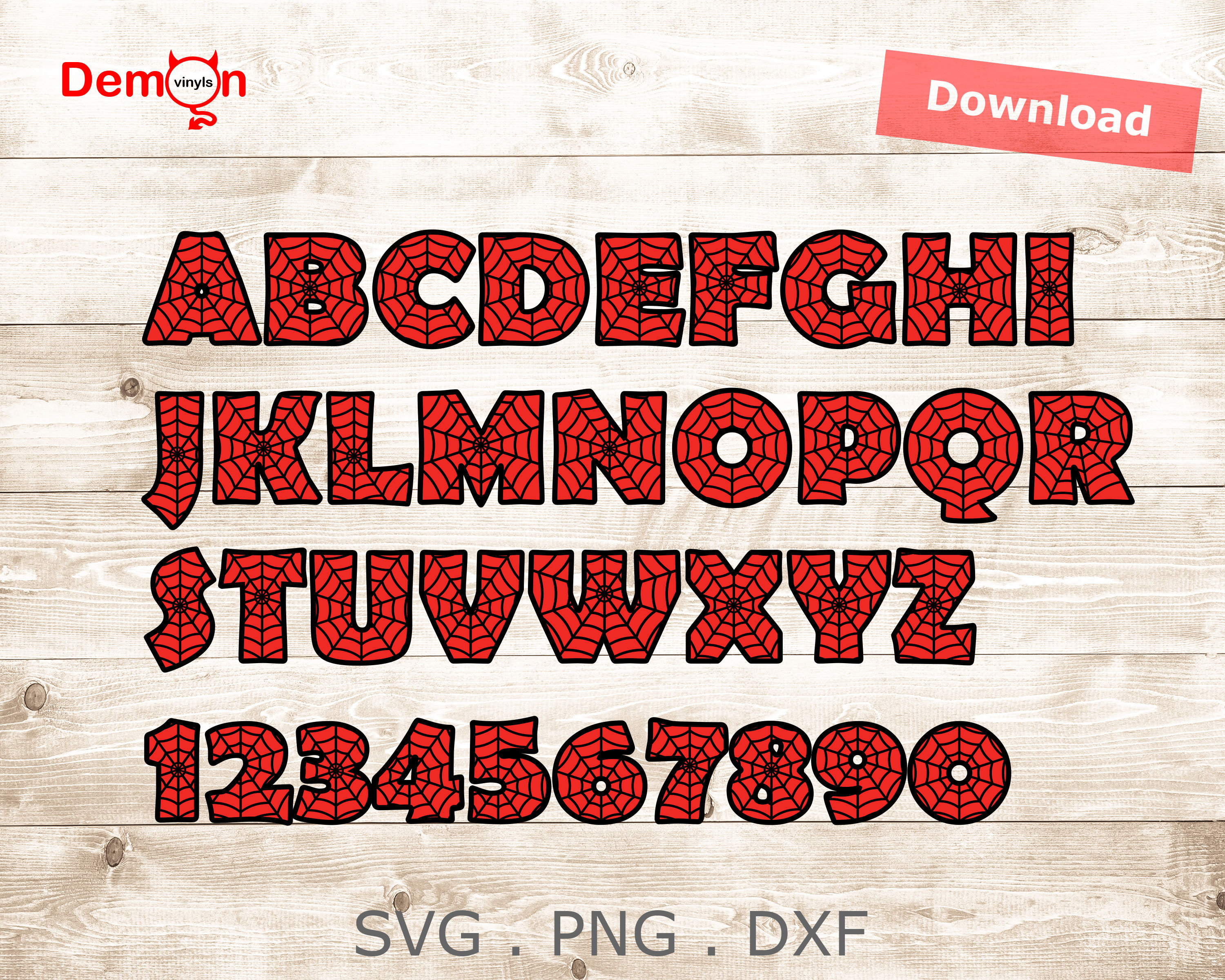 Spiderman Web Font SVG PNG DXF Alphabet Clipart for Cricut | Etsy