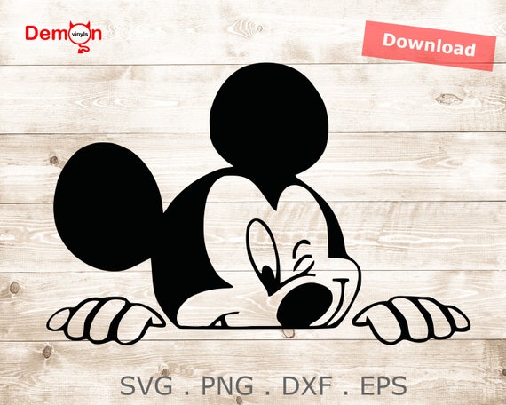 Mickey Mouse Peeking Disney Cut File For Silhouette Cricut Etsy