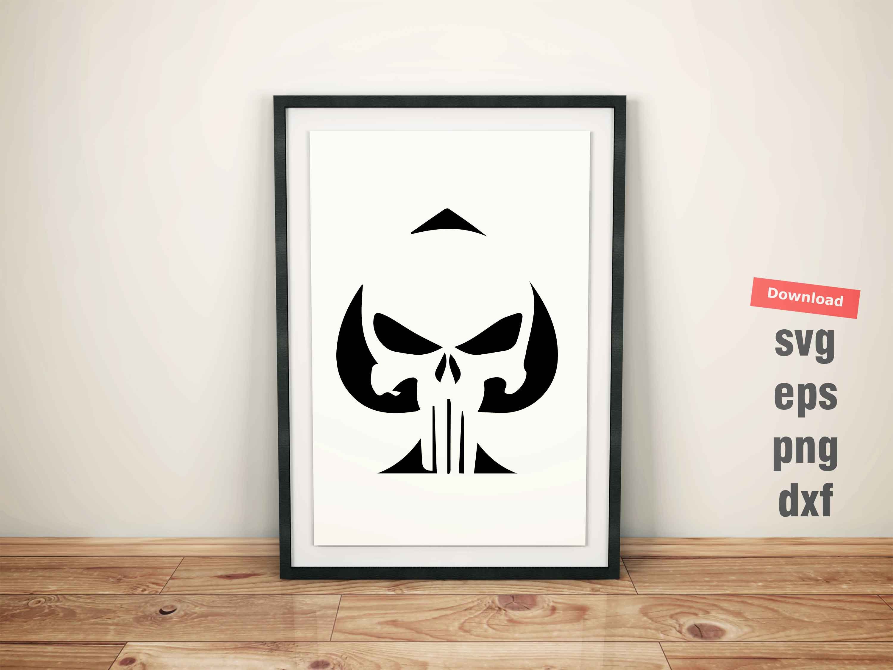 Punisher Skull Ace of Spades svg eps png dxf Vector cutting Etsy