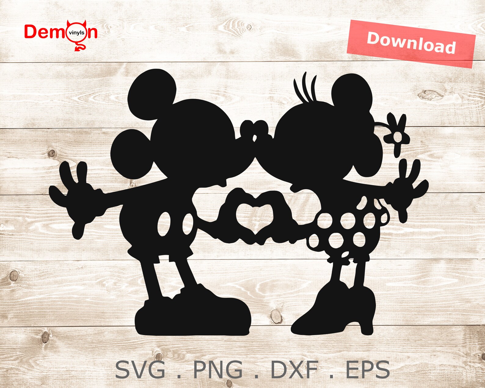 Mickey Minnie Mouse Liebe Herz küssen Disney geschnitten Datei Etsy